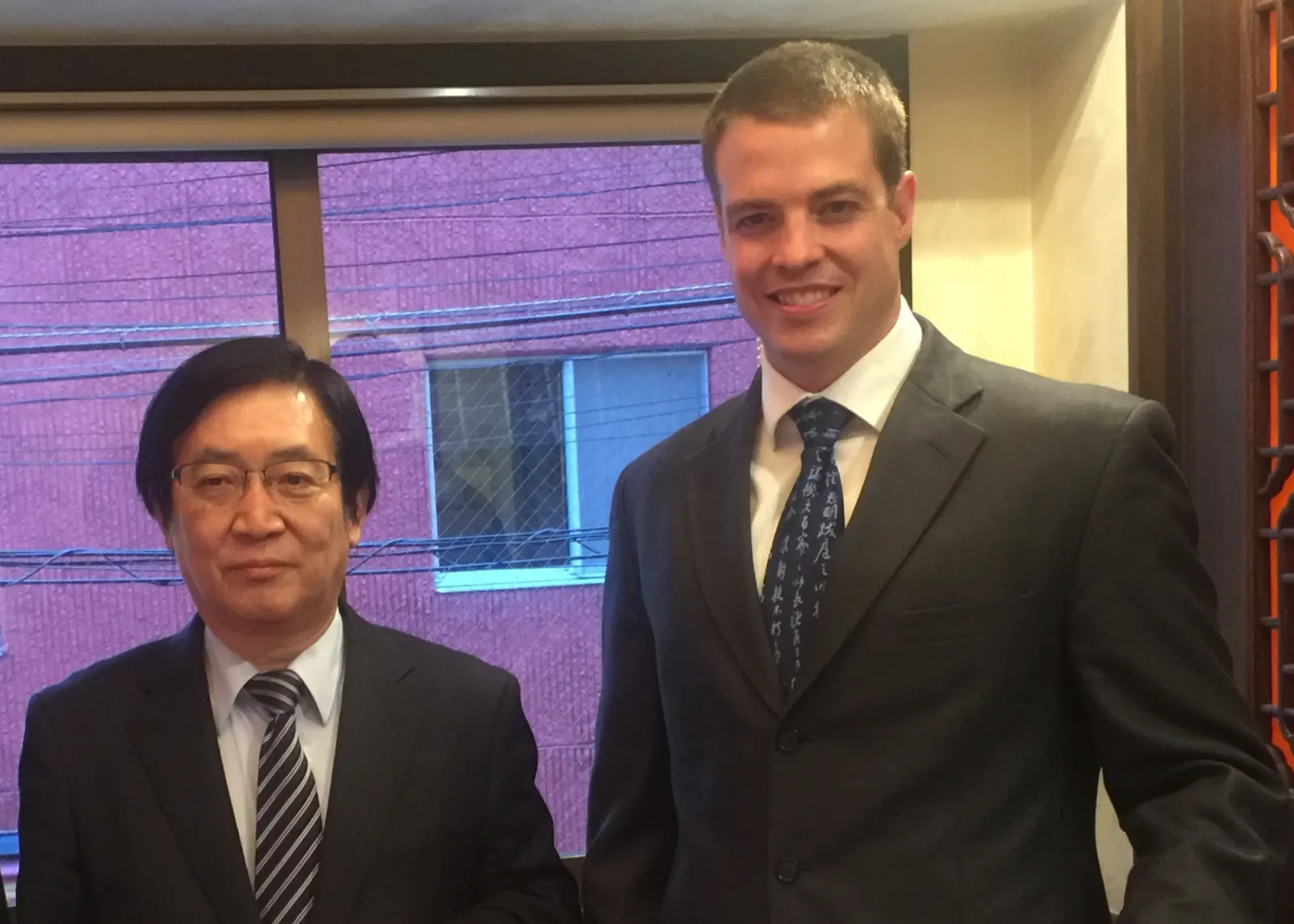 Tyler with an advisory member of MHI (Molecular Hydrogen Institute)